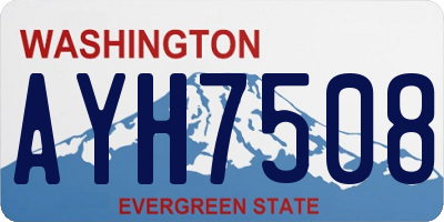 WA license plate AYH7508