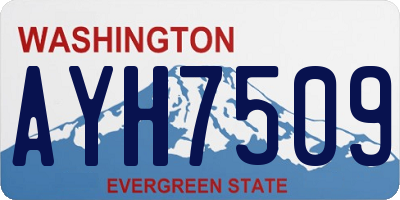 WA license plate AYH7509