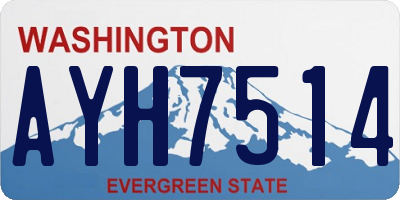 WA license plate AYH7514