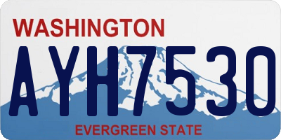 WA license plate AYH7530