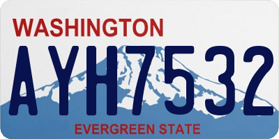 WA license plate AYH7532