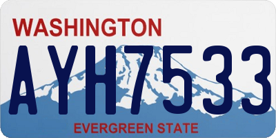 WA license plate AYH7533