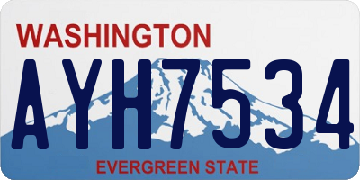 WA license plate AYH7534