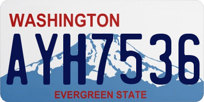 WA license plate AYH7536