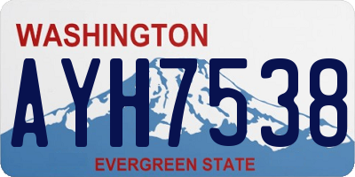 WA license plate AYH7538