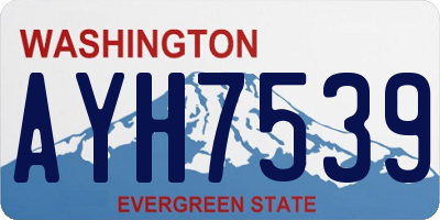WA license plate AYH7539