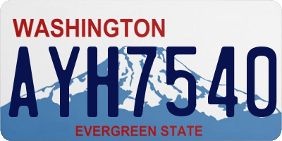 WA license plate AYH7540