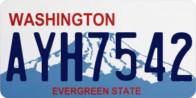 WA license plate AYH7542
