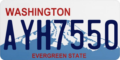 WA license plate AYH7550