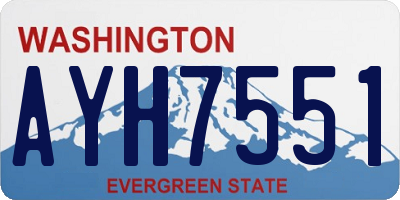 WA license plate AYH7551