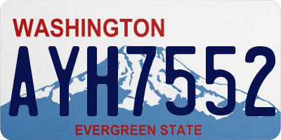 WA license plate AYH7552