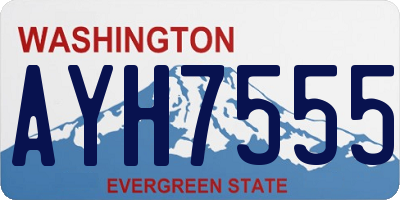 WA license plate AYH7555