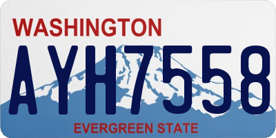 WA license plate AYH7558