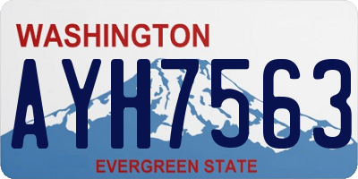 WA license plate AYH7563