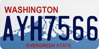 WA license plate AYH7566