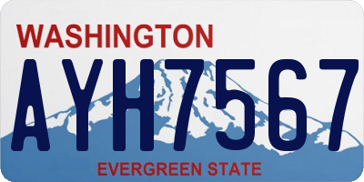 WA license plate AYH7567
