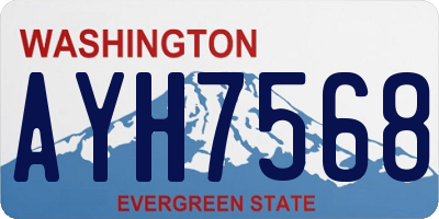 WA license plate AYH7568