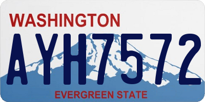 WA license plate AYH7572