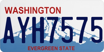 WA license plate AYH7575