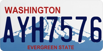 WA license plate AYH7576