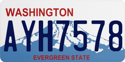 WA license plate AYH7578