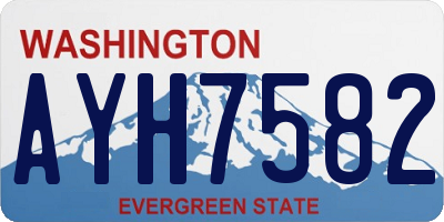 WA license plate AYH7582
