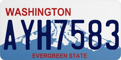 WA license plate AYH7583