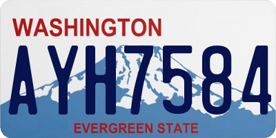 WA license plate AYH7584