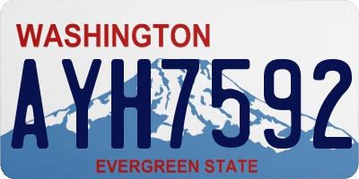 WA license plate AYH7592