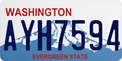 WA license plate AYH7594