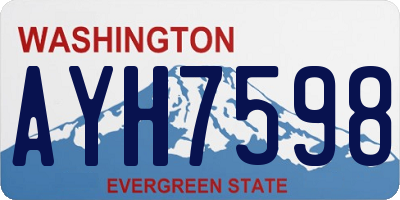 WA license plate AYH7598