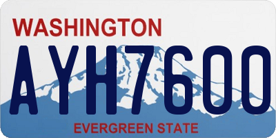 WA license plate AYH7600