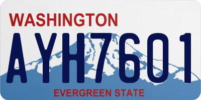 WA license plate AYH7601