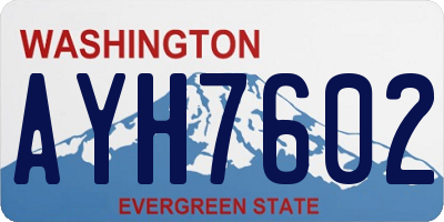 WA license plate AYH7602