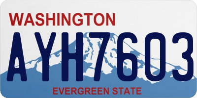 WA license plate AYH7603
