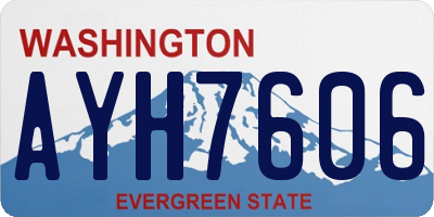 WA license plate AYH7606