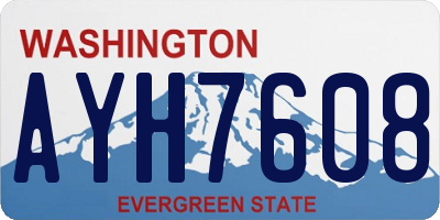 WA license plate AYH7608