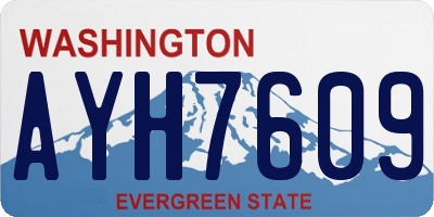 WA license plate AYH7609