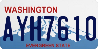 WA license plate AYH7610