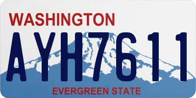 WA license plate AYH7611