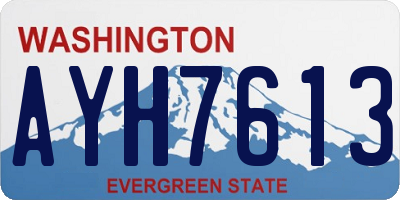 WA license plate AYH7613