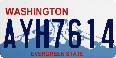 WA license plate AYH7614