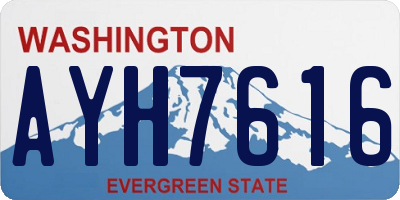 WA license plate AYH7616