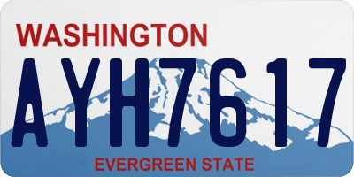 WA license plate AYH7617