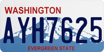 WA license plate AYH7625