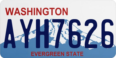 WA license plate AYH7626