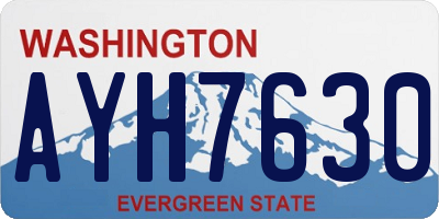 WA license plate AYH7630
