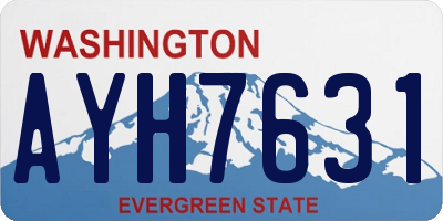 WA license plate AYH7631