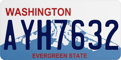 WA license plate AYH7632