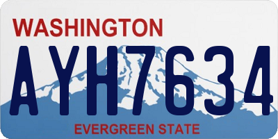 WA license plate AYH7634